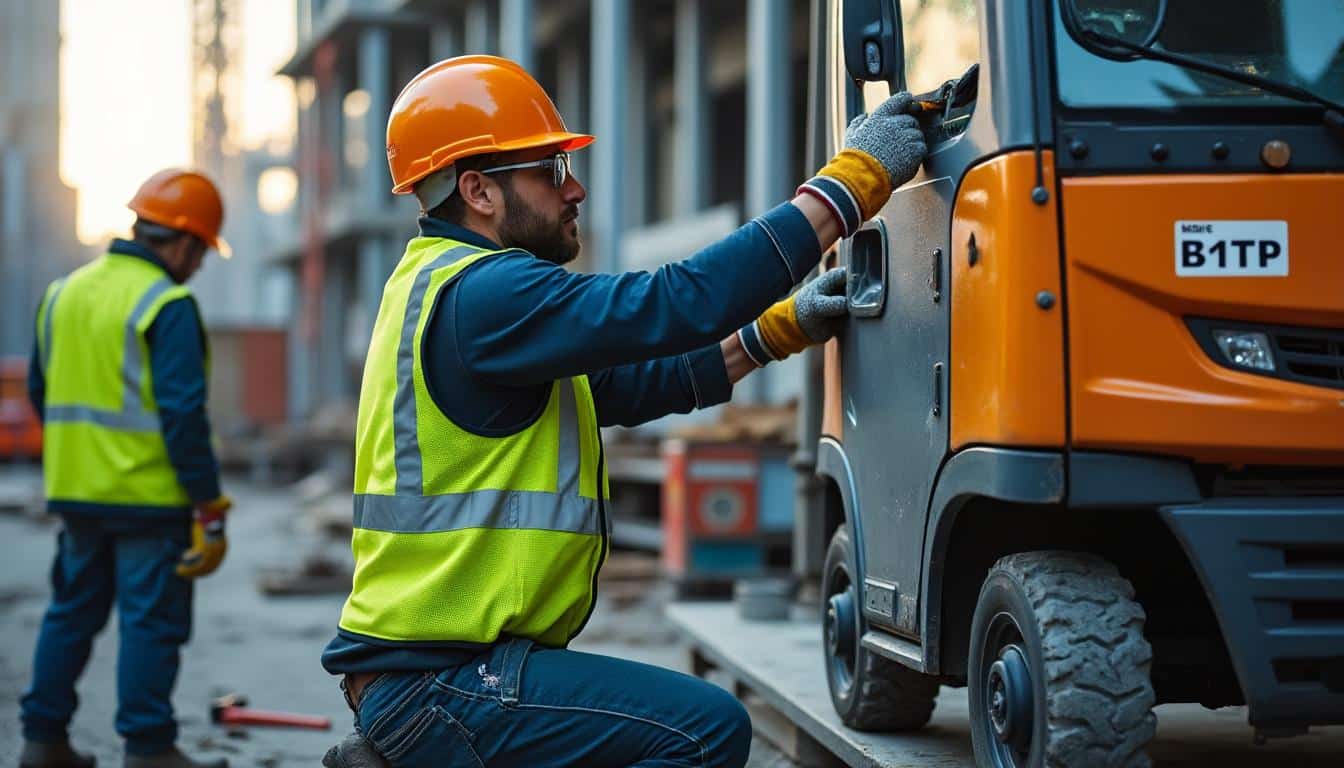 Illustration: Les bonnes pratiques pour utiliser une gazelle du BTP en toute sécurité sur chantier