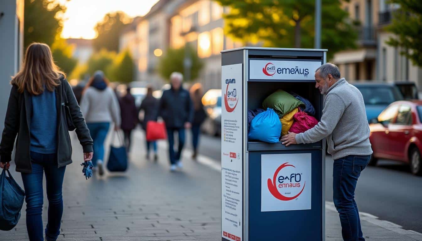 Illustration: Comprendre le fonctionnement des bornes de collecte Emmaüs