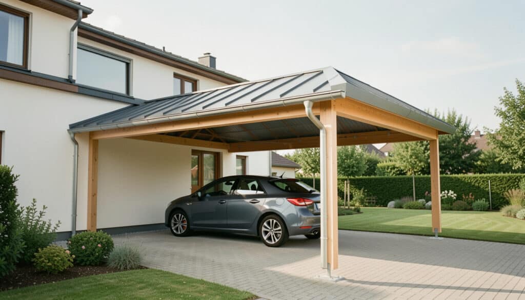Carport à toit en bac acier : avantages et pose