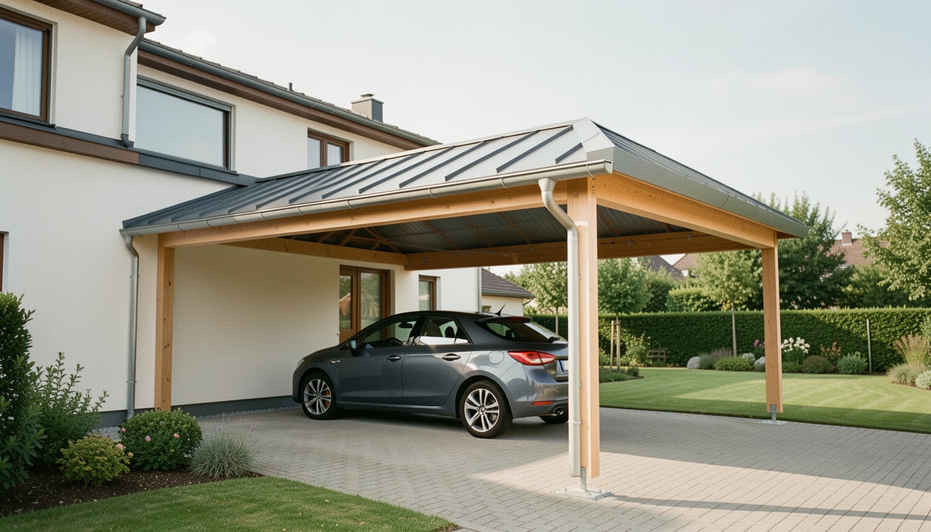 Carport à toit en bac acier : avantages et pose